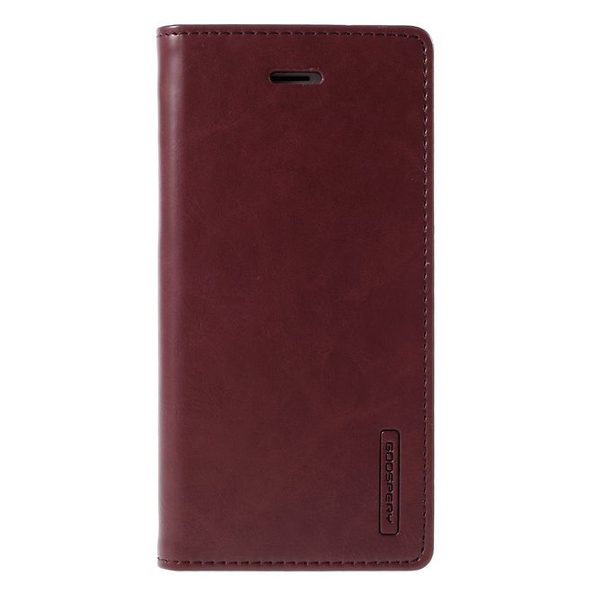 Goospery - Handyhülle für iPhone 6 Plus/6S Plus - Case aus Leder - Blue Moon Series - weinrot