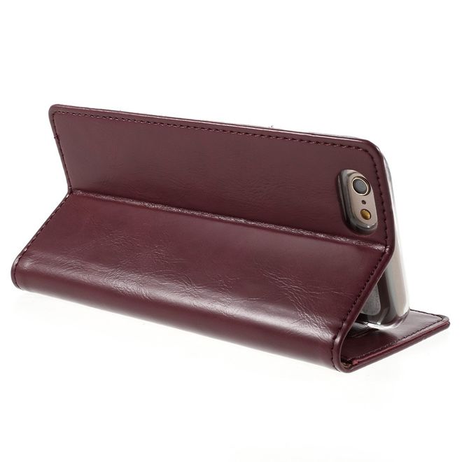 Goospery - Handyhülle für iPhone 6 Plus/6S Plus - Case aus Leder - Blue Moon Series - weinrot