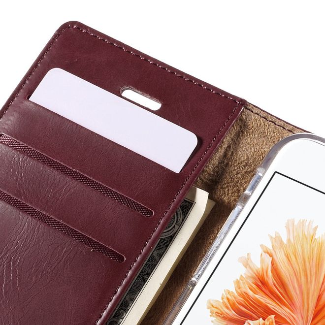 Goospery - Handyhülle für iPhone 6 Plus/6S Plus - Case aus Leder - Blue Moon Series - weinrot