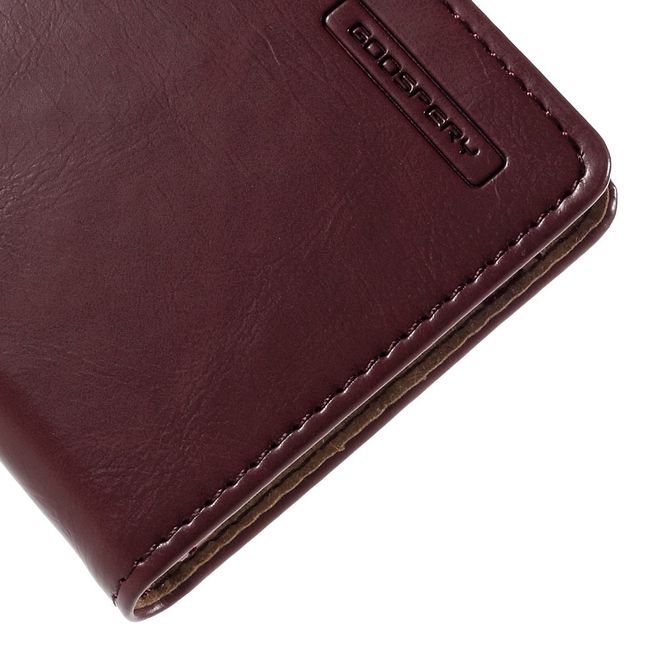 Goospery - Handyhülle für iPhone 6 Plus/6S Plus - Case aus Leder - Blue Moon Series - weinrot