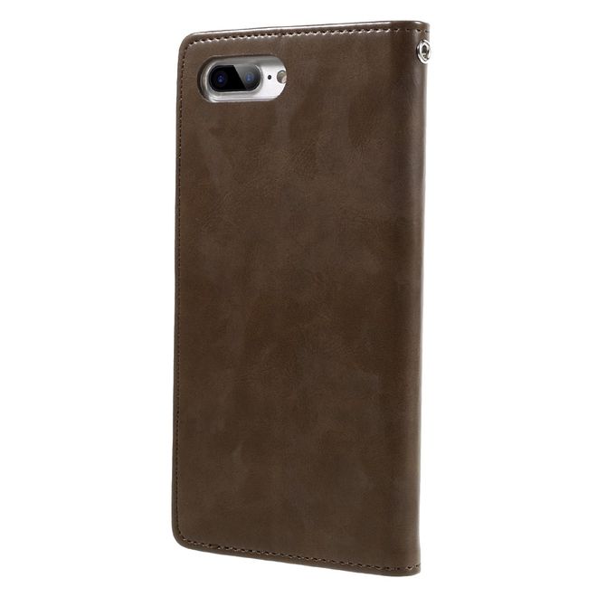 Goospery - iPhone 8 Plus / 7 Plus Hülle - Case aus Leder - Blue Moon Series - braun