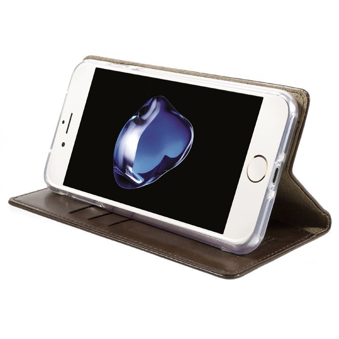 Goospery - iPhone 8 Plus / 7 Plus Hülle - Case aus Leder - Blue Moon Series - braun