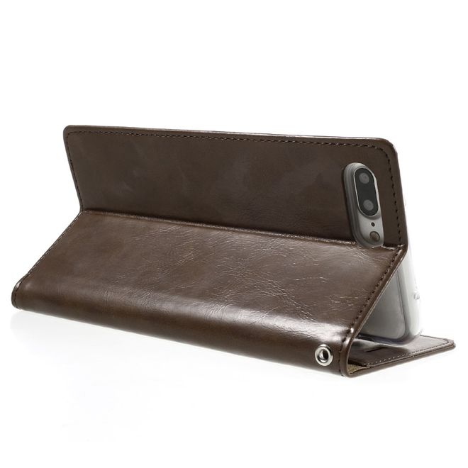 Goospery - iPhone 8 Plus / 7 Plus Hülle - Case aus Leder - Blue Moon Series - braun