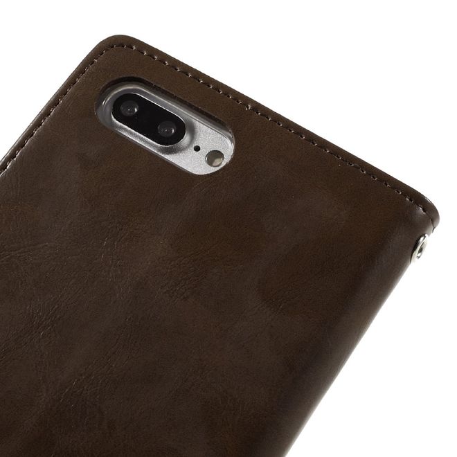Goospery - iPhone 8 Plus / 7 Plus Hülle - Case aus Leder - Blue Moon Series - braun