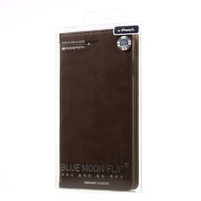 Goospery - iPhone 8 Plus / 7 Plus Hülle - Case aus Leder - Blue Moon Series - braun