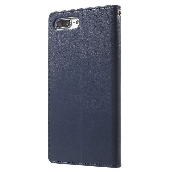 Goospery - iPhone 8 Plus / 7 Plus Hülle - Case aus Leder - Bravo Diary Series - navy