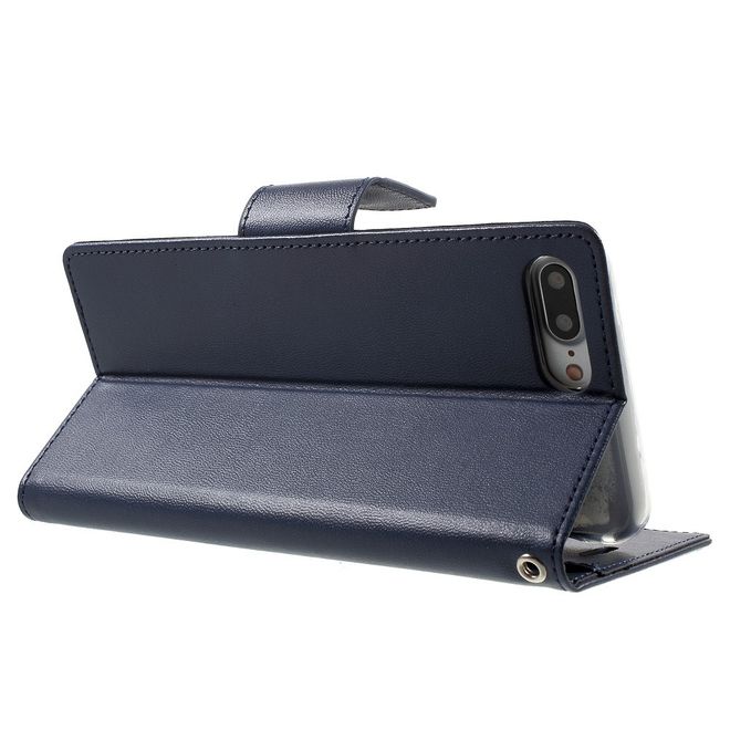 Goospery - iPhone 8 Plus / 7 Plus Hülle - Case aus Leder - Bravo Diary Series - navy