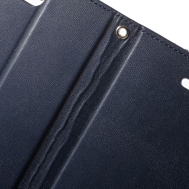 Goospery - iPhone 8 Plus / 7 Plus Hülle - Case aus Leder - Bravo Diary Series - navy