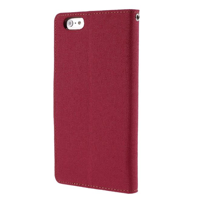 Goospery - Hülle für iPhone 6 Plus/6S Plus - Bookcover- Canvas Diary Series - rot/camel