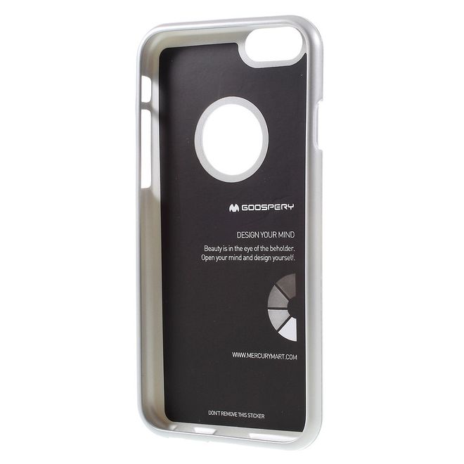 Goospery - Hülle für iPhone 6 Plus/6S Plus - Cover aus elastischem Gummi - i Jelly Series - silber