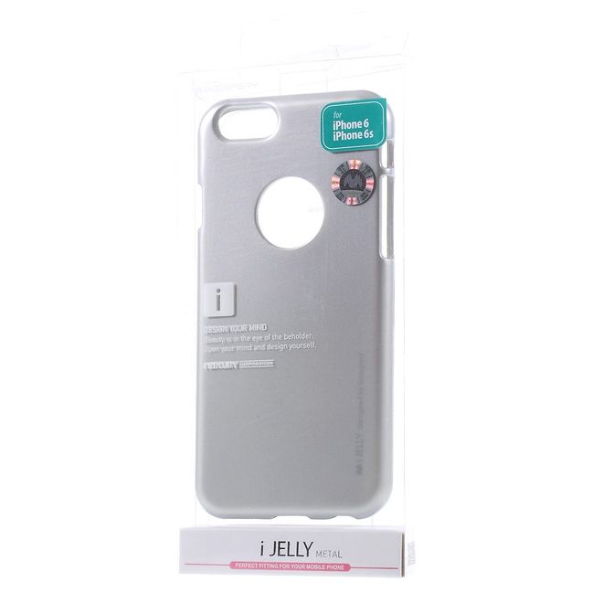 Goospery - Hülle für iPhone 6 Plus/6S Plus - Cover aus elastischem Gummi - i Jelly Series - silber