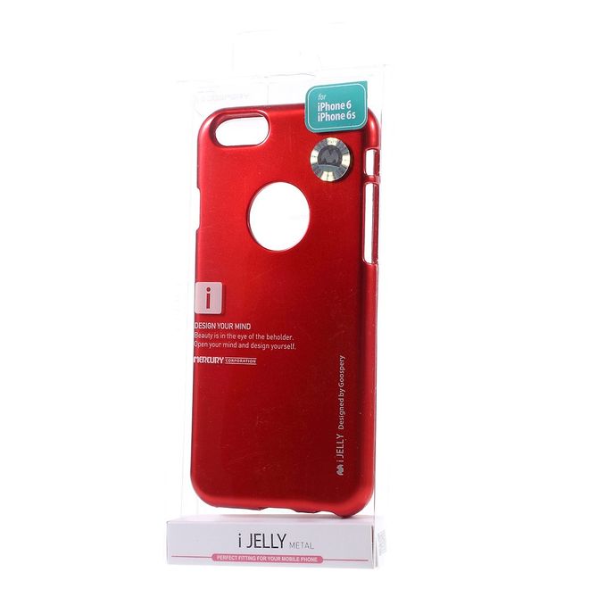 Goospery - Hülle für iPhone 6 Plus/6S Plus - Cover aus elastischem Gummi - i Jelly Series - rot
