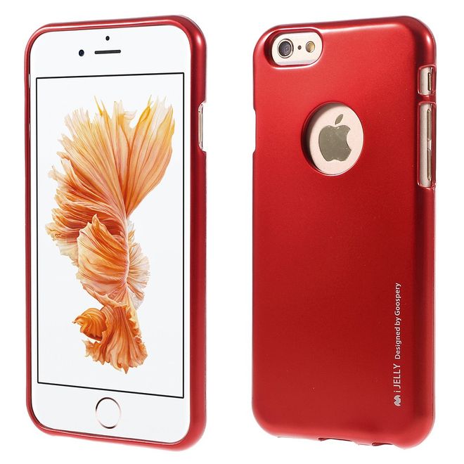 Goospery - Hülle für iPhone 6 Plus/6S Plus - Cover aus elastischem Gummi - i Jelly Series - rot