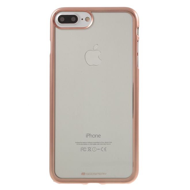 Goospery - Gummi Cover für iPhone 8 Plus / 7 Plus - Handyhülle aus Gummi - Ring 2 Series - rosagold