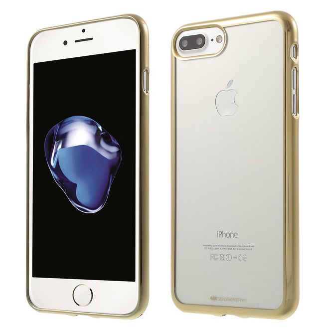 Goospery - Gummi Cover für iPhone 8 Plus / 7 Plus - Handyhülle aus Gummi - Ring 2 Series - gold