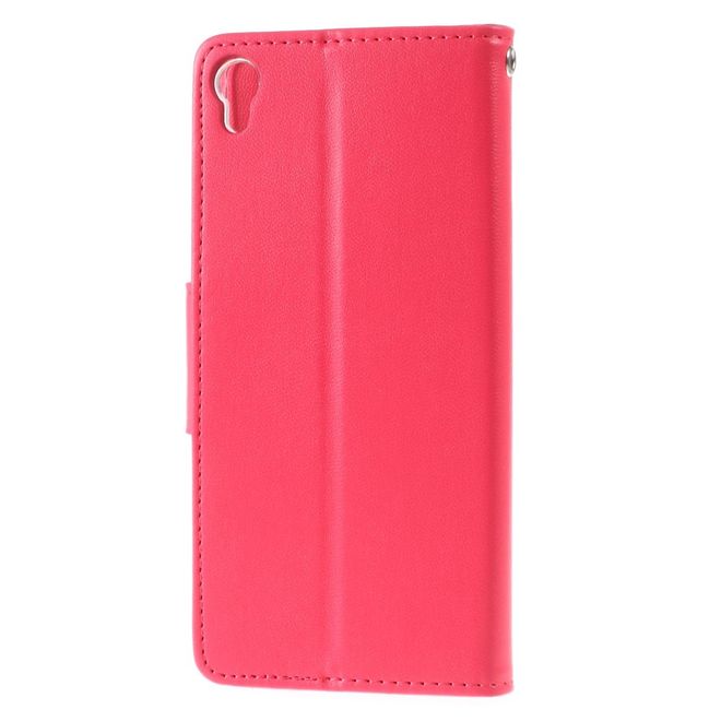 Goospery - Handyhülle für Sony Xperia XA - Case aus Leder - Bravo Diary Series - rosa