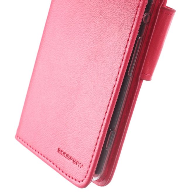 Goospery - Handyhülle für Sony Xperia XA - Case aus Leder - Bravo Diary Series - rosa