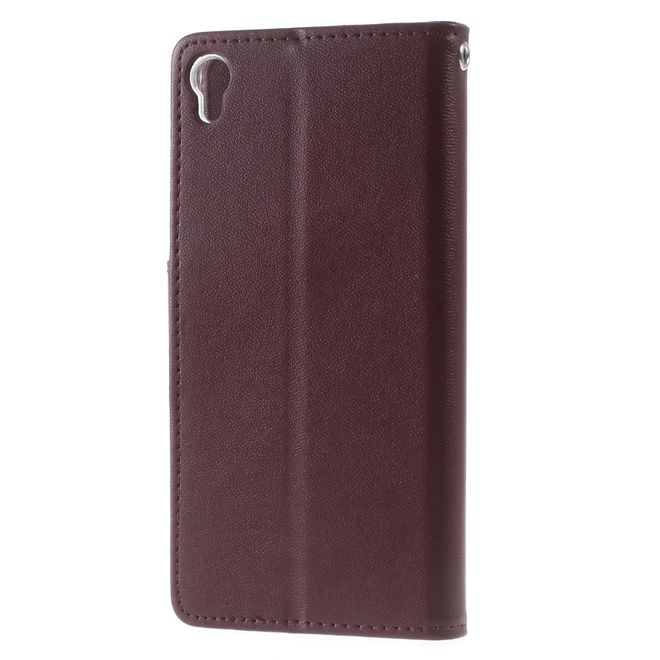 Goospery - Handyhülle für Sony Xperia XA - Case aus Leder - Bravo Diary Series - weinrot