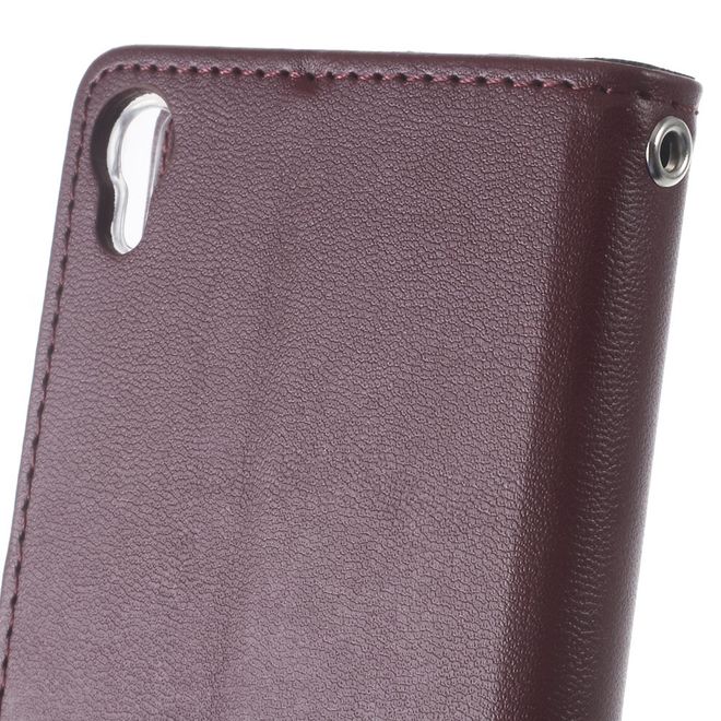 Goospery - Handyhülle für Sony Xperia XA - Case aus Leder - Bravo Diary Series - weinrot