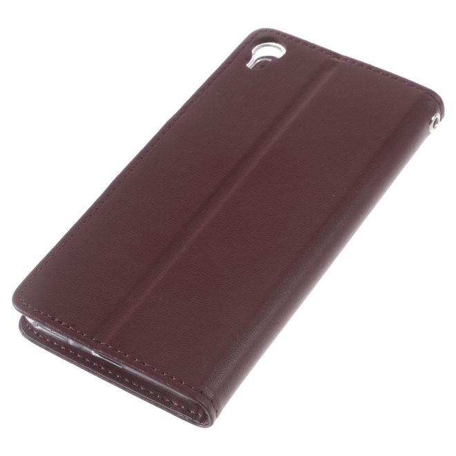 Goospery - Handyhülle für Sony Xperia XA - Case aus Leder - Bravo Diary Series - weinrot