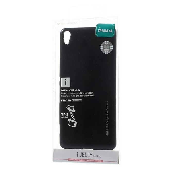 Goospery - Hülle für Sony Xperia XA - Cover aus elastischem Gummi - i Jelly Series - schwarz