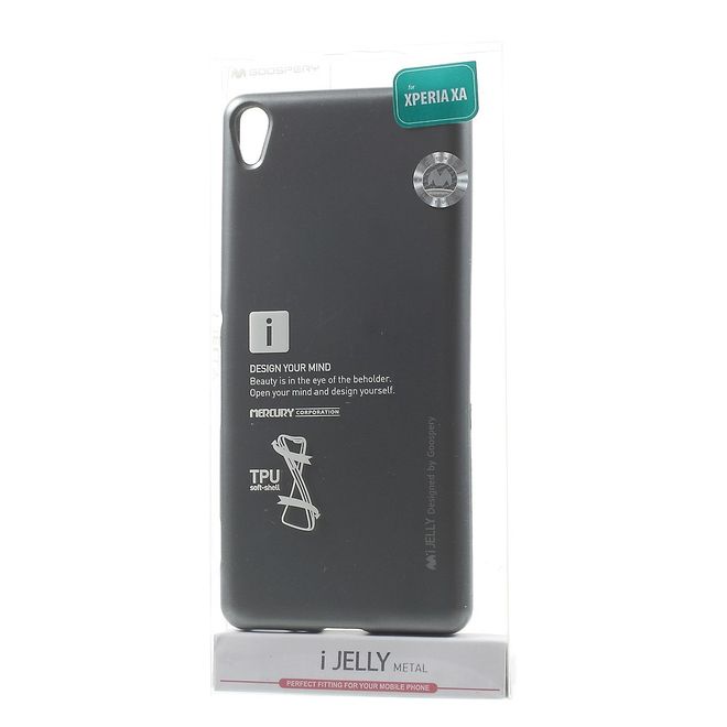 Goospery - Hülle für Sony Xperia XA - Cover aus elastischem Gummi - i Jelly Series - grau