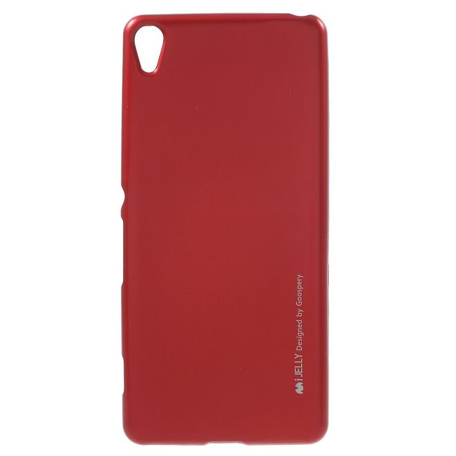 Goospery - Hülle für Sony Xperia XA - Cover aus elastischem Gummi - i Jelly Series - rot