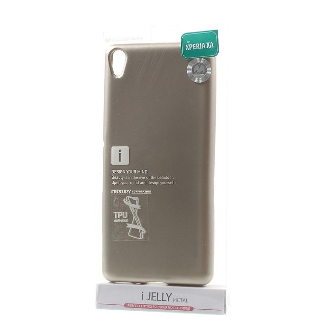 Goospery - Hülle für Sony Xperia XA - Cover aus elastischem Gummi - i Jelly Series - gold