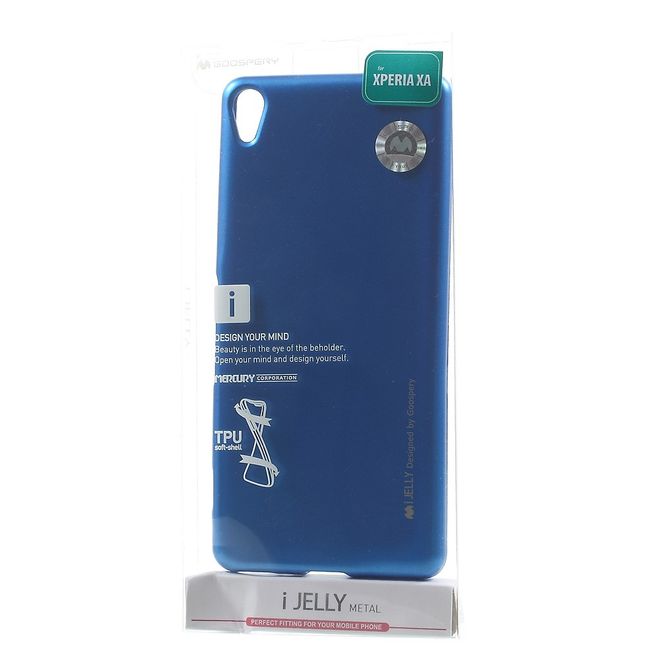Goospery - Hülle für Sony Xperia XA - Cover aus elastischem Gummi - i Jelly Series - blau