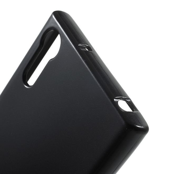 Goospery - Hülle für Sony Xperia XZ/XZs - Cover aus elastischem Gummi - i Jelly Series - schwarz