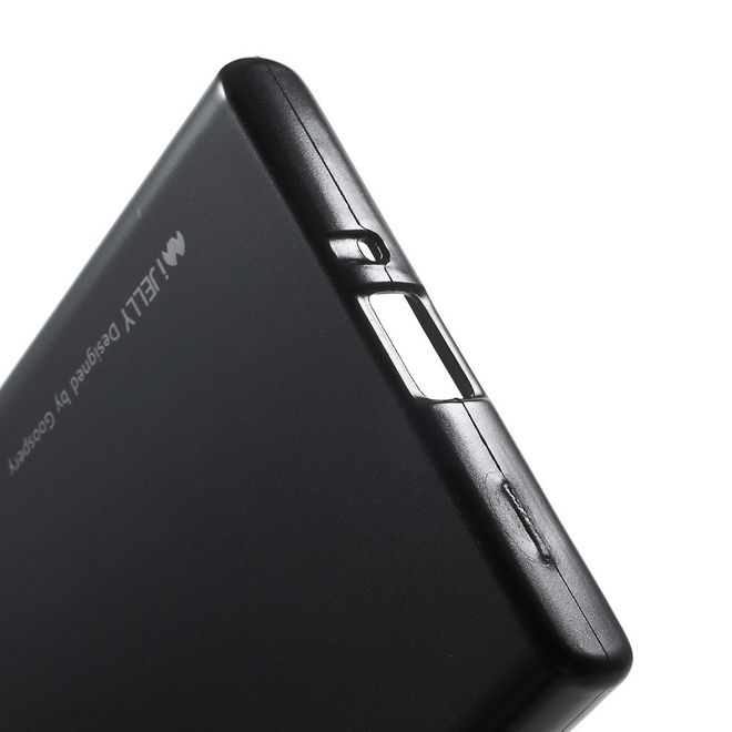 Goospery - Hülle für Sony Xperia XZ/XZs - Cover aus elastischem Gummi - i Jelly Series - schwarz