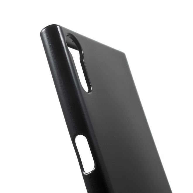 Goospery - Hülle für Sony Xperia XZ/XZs - Cover aus elastischem Gummi - i Jelly Series - schwarz
