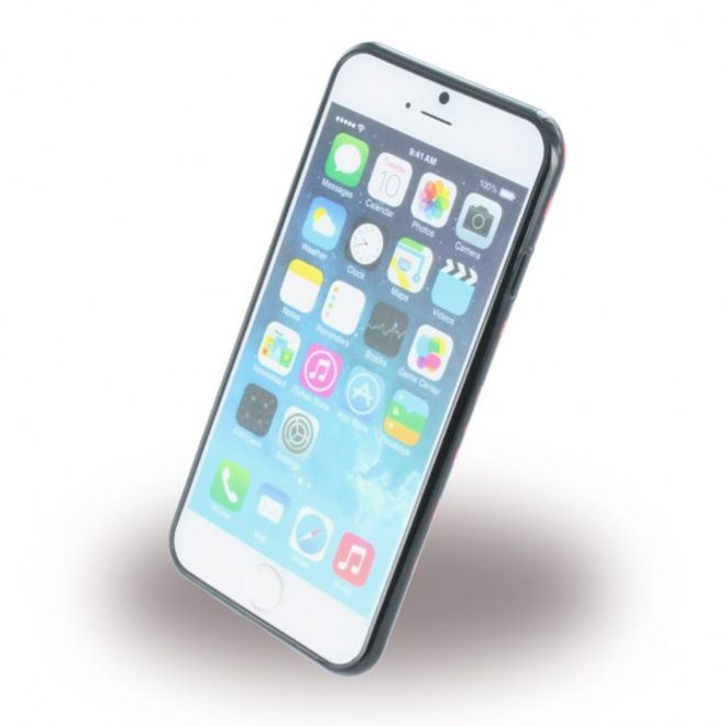 iPhone 6/6S Guess Animal Leopard Elastische Plastik Case Hülle - rot