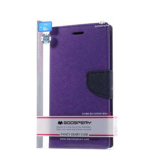 Goospery - LG G5 Hülle - Handy Bookcover - Fancy Diary Series - purpur/navy