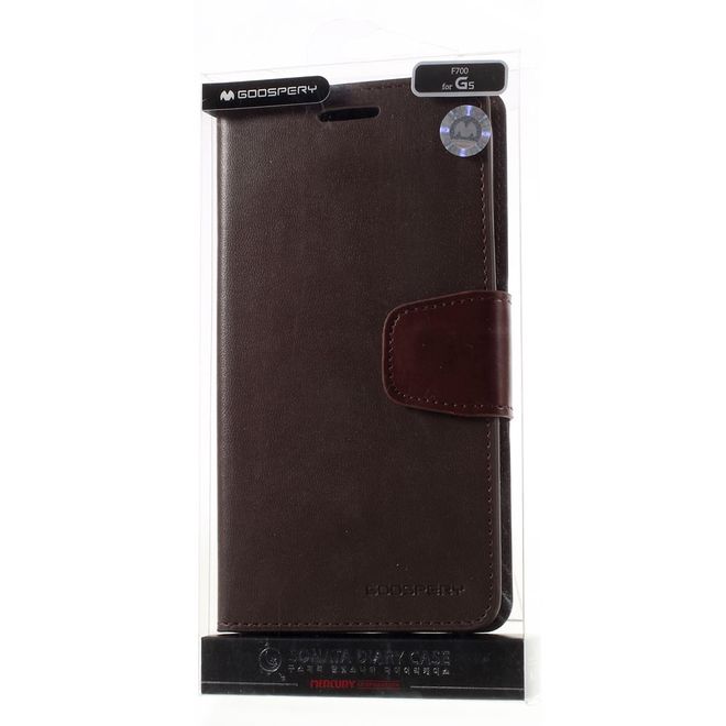 Goospery - LG G5 Handyhülle - Case aus Leder - Sonata Diary Series - braun