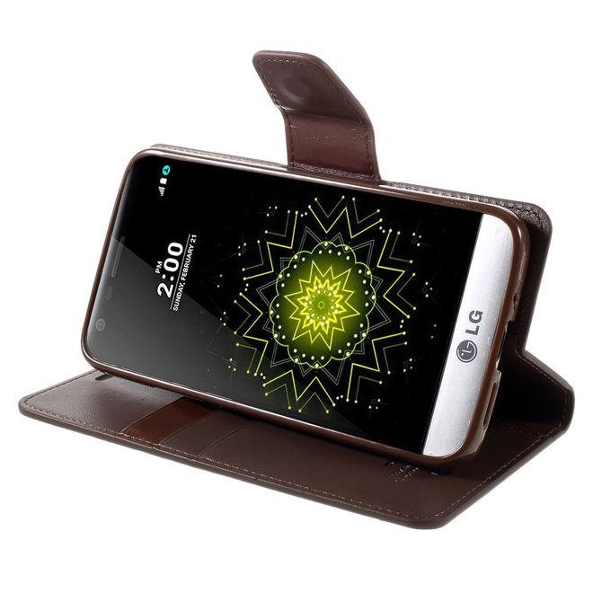Goospery - LG G5 Handyhülle - Case aus Leder - Sonata Diary Series - braun