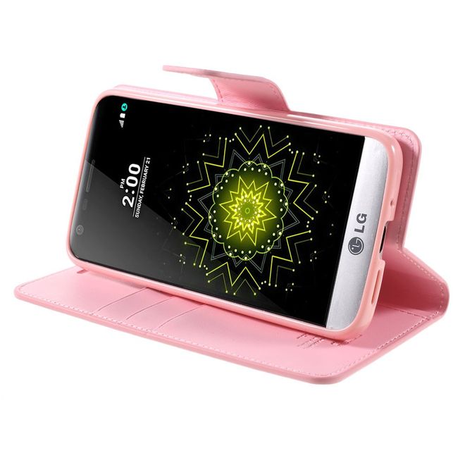 Goospery - LG G5 Handyhülle - Case aus Leder - Sonata Diary Series - pink