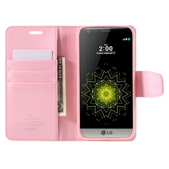 Goospery - LG G5 Handyhülle - Case aus Leder - Sonata Diary Series - pink