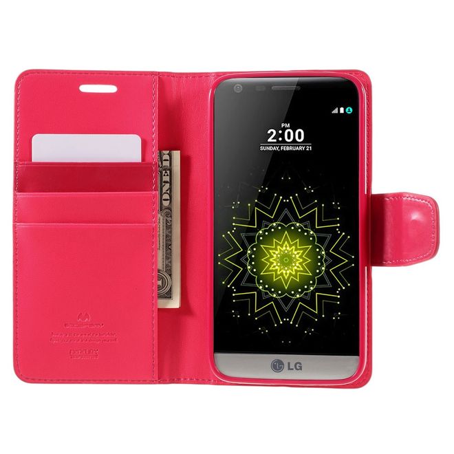 Goospery - LG G5 Handyhülle - Case aus Leder - Sonata Diary Series - rosa