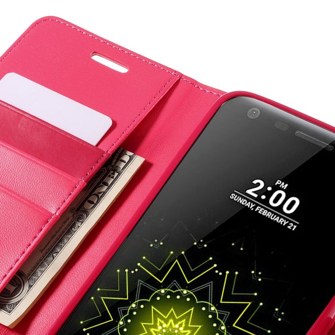 Goospery - LG G5 Handyhülle - Case aus Leder - Sonata Diary Series - rosa