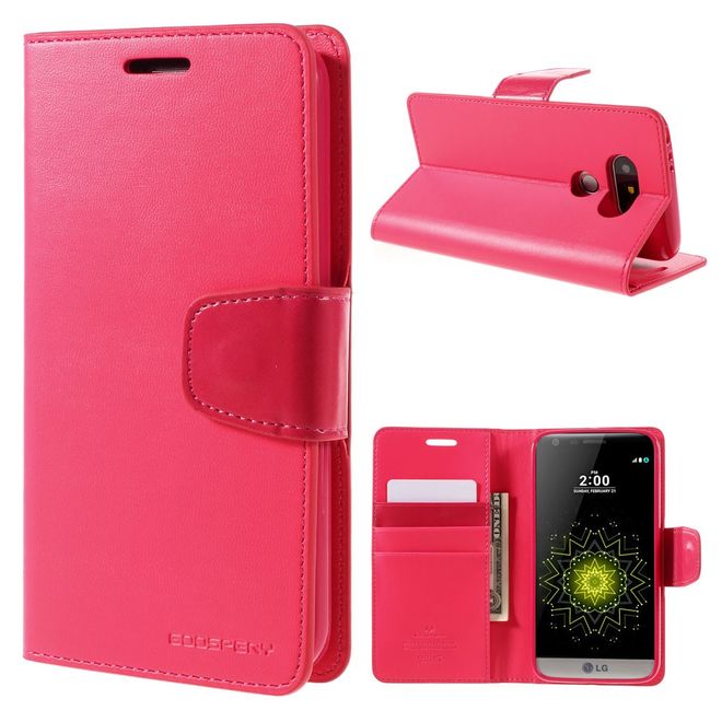 Goospery - LG G5 Handyhülle - Case aus Leder - Sonata Diary Series - rosa