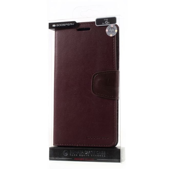 Goospery - LG G5 Handyhülle - Case aus Leder - Sonata Diary Series - weinrot