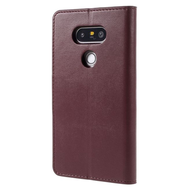 Goospery - LG G5 Handyhülle - Case aus Leder - Sonata Diary Series - weinrot
