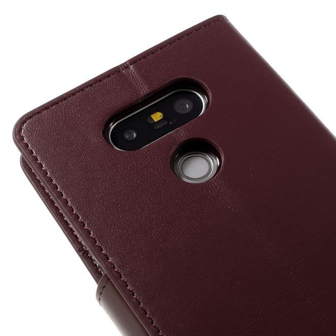 Goospery - LG G5 Handyhülle - Case aus Leder - Sonata Diary Series - weinrot