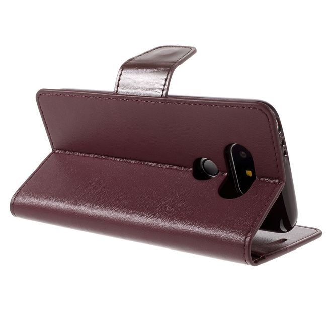 Goospery - LG G5 Handyhülle - Case aus Leder - Sonata Diary Series - weinrot