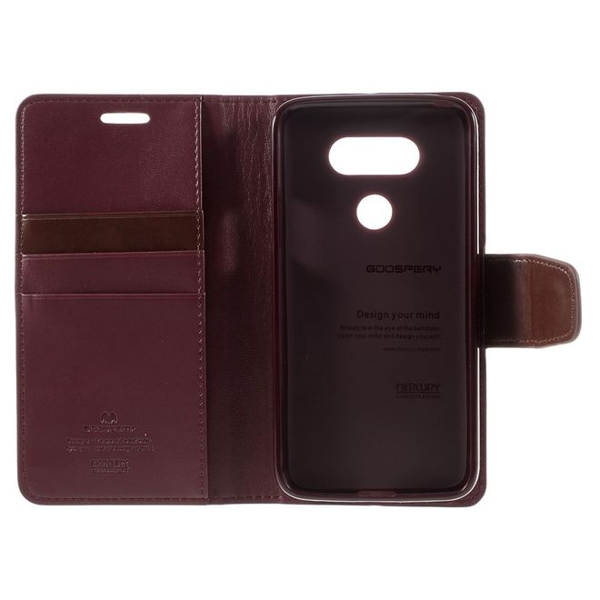 Goospery - LG G5 Handyhülle - Case aus Leder - Sonata Diary Series - weinrot