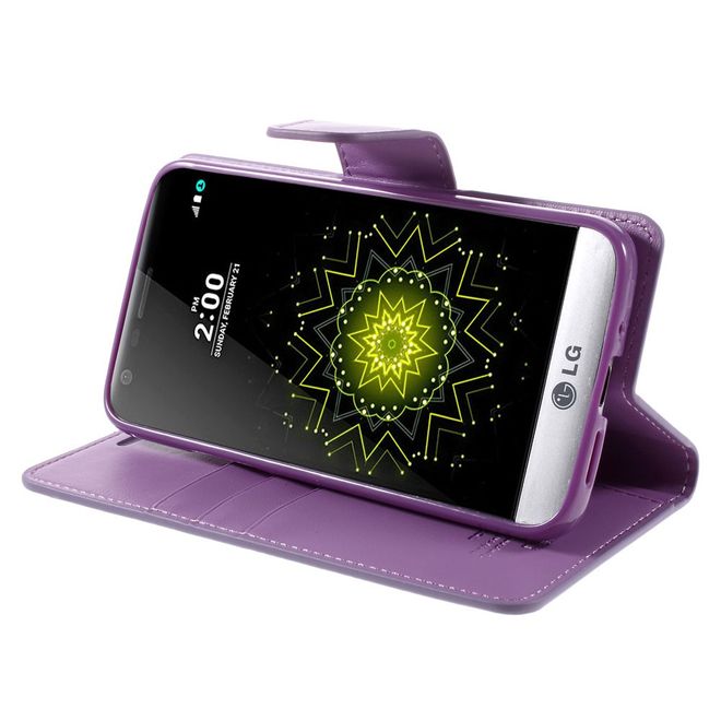 Goospery - LG G5 Handyhülle - Case aus Leder - Sonata Diary Series - purpur