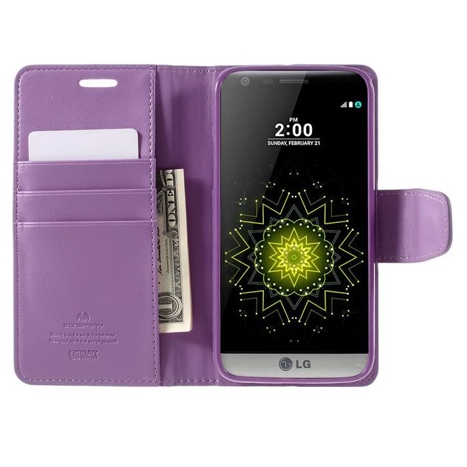 Goospery - LG G5 Handyhülle - Case aus Leder - Sonata Diary Series - purpur