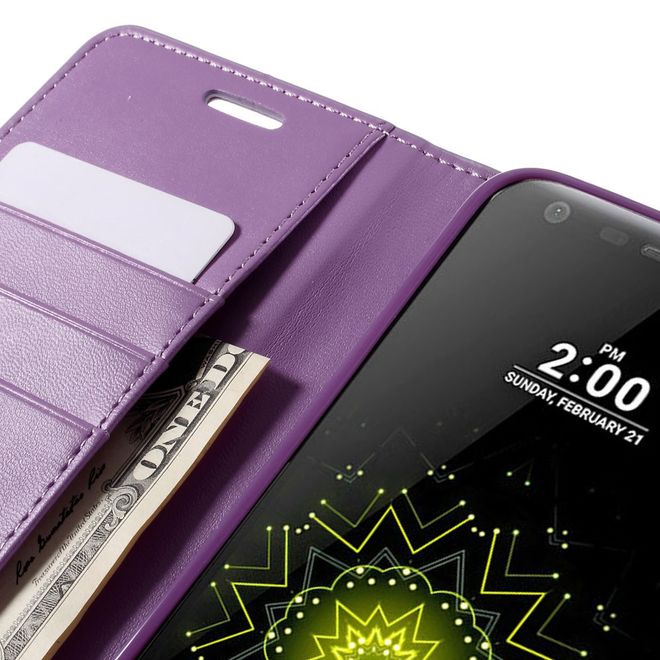 Goospery - LG G5 Handyhülle - Case aus Leder - Sonata Diary Series - purpur