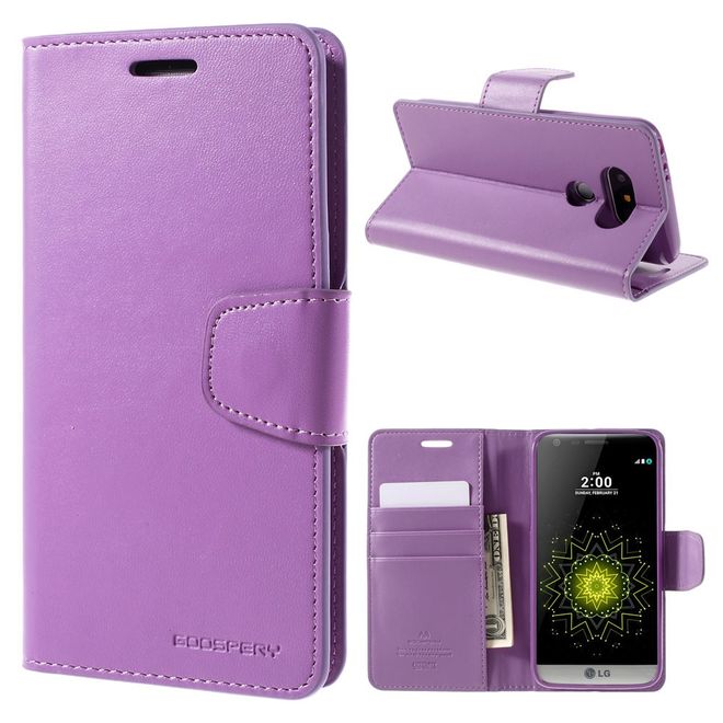 Goospery - LG G5 Handyhülle - Case aus Leder - Sonata Diary Series - purpur